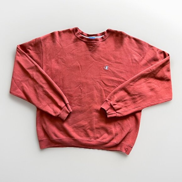 VTG 90s Champion Athletic Reverse Weave Crewneck Sweatshirt Mens Size Large Rust - Picture 1 of 10
